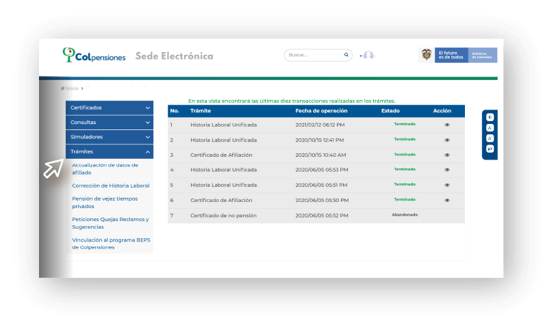 Pasos de radicación PQRS BEPS