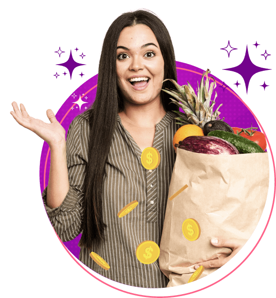 Mujer feliz con compras