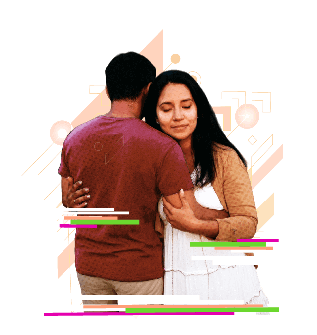 Foto: Mujer y hombre abrazándose