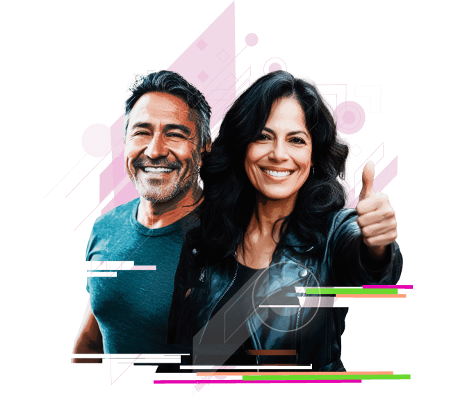 Foto: mujer y hombres sonriendo, prepensionados