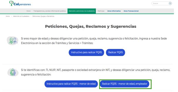 Pasos de radicación PQRS BEPS