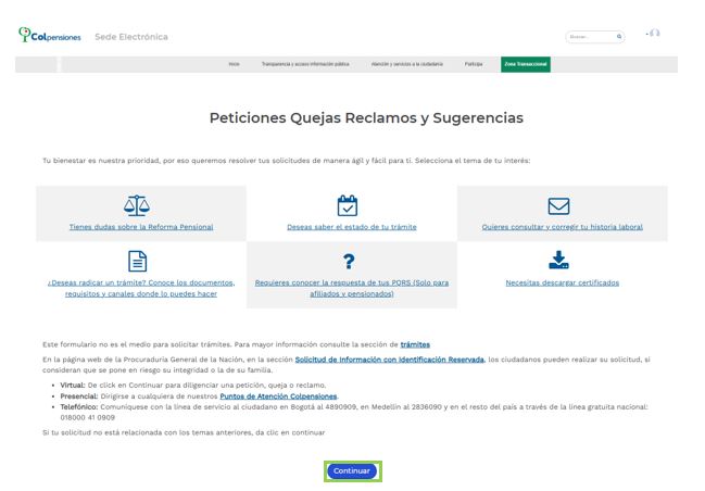 Pasos de radicación PQRS BEPS