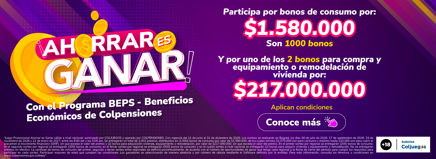 Con tus aportes en los BEPS de Colpensiones, participas en el sorteo para comprar vivienda y equiparla